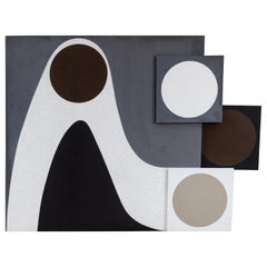 Retro Large Scale Abstract Geometric Painting by Andy Nelson