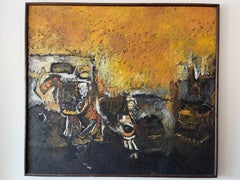 Large Scale Abstract Impressionist Lion Painting by John Twedell 1970’s