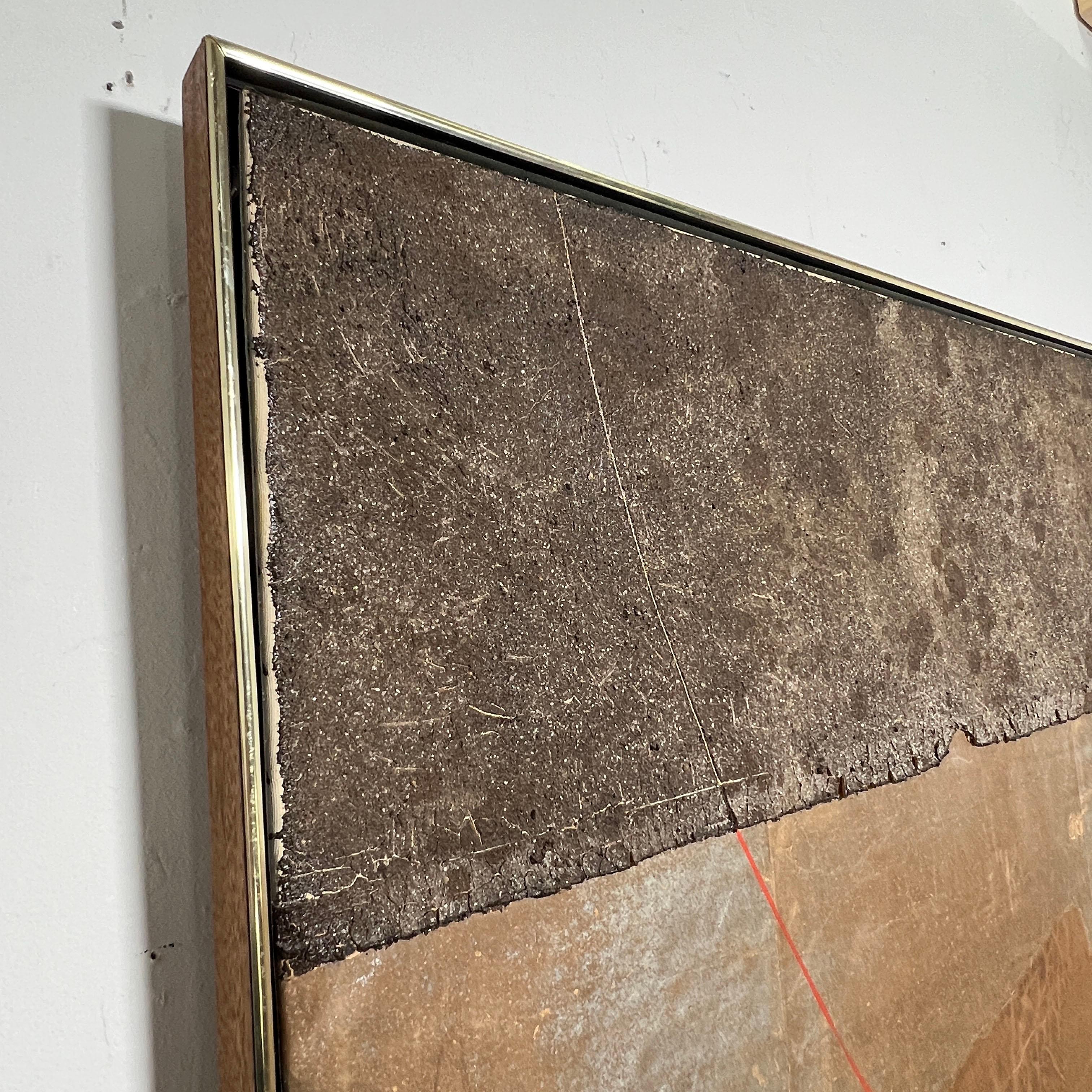 Großformatiges abstraktes Gemälde in Mischtechnik, signiert Stein, ca. 1970er Jahre im Zustand „Gut“ im Angebot in Peabody, MA