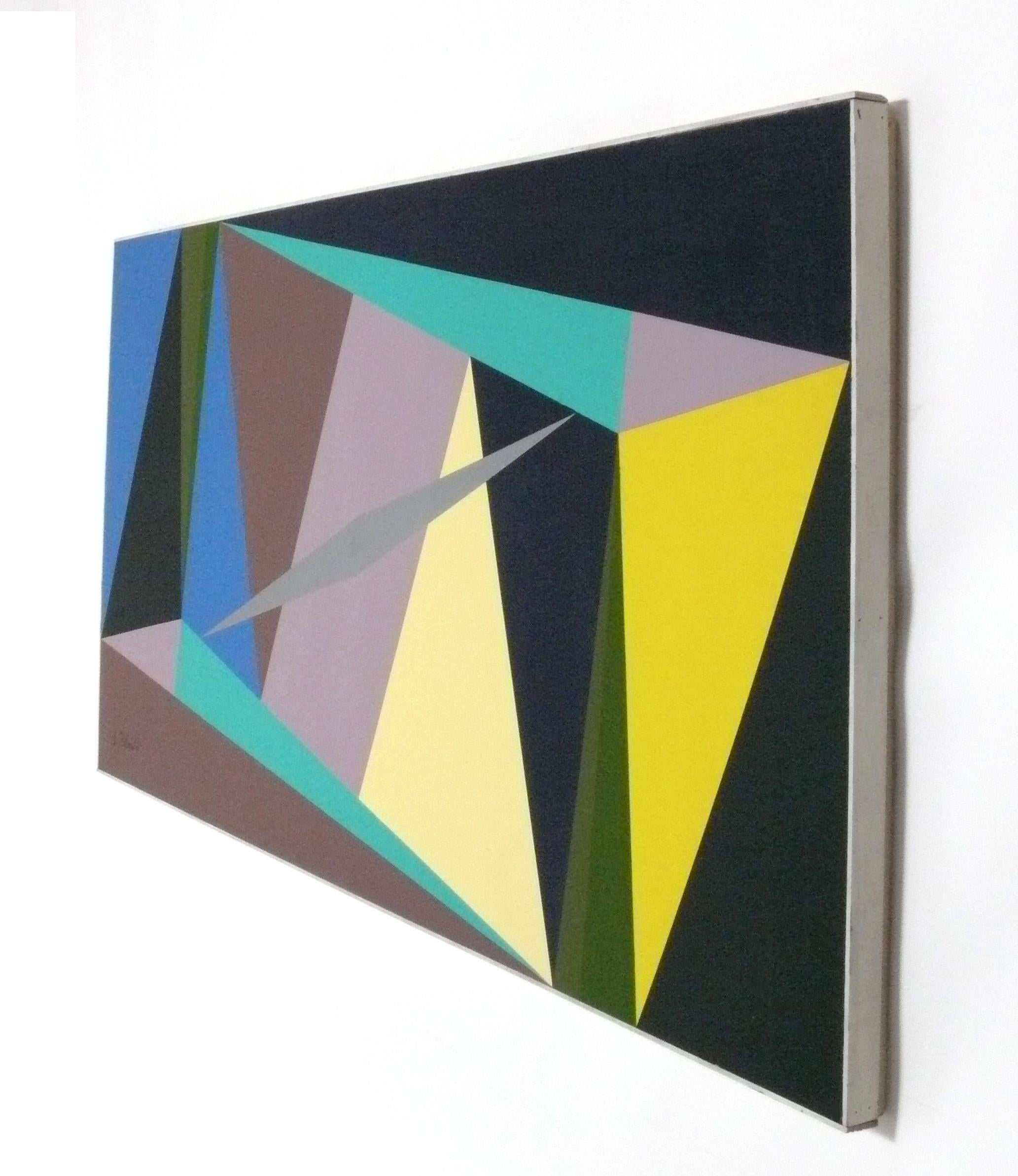 Large Scale Hard Edge Abstract Painting, signed L. D'Amelio, probably American, circa 1960s. It measures an impressive 72.5