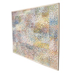 Pintura abstracta a gran escala 96w x 72h Jerry Clapsaddle Arte moderno de mediados de siglo