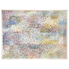 Peinture abstraite à grande échelle 96w x 72h Jerry Clapsaddle Art moderne du milieu du siècle