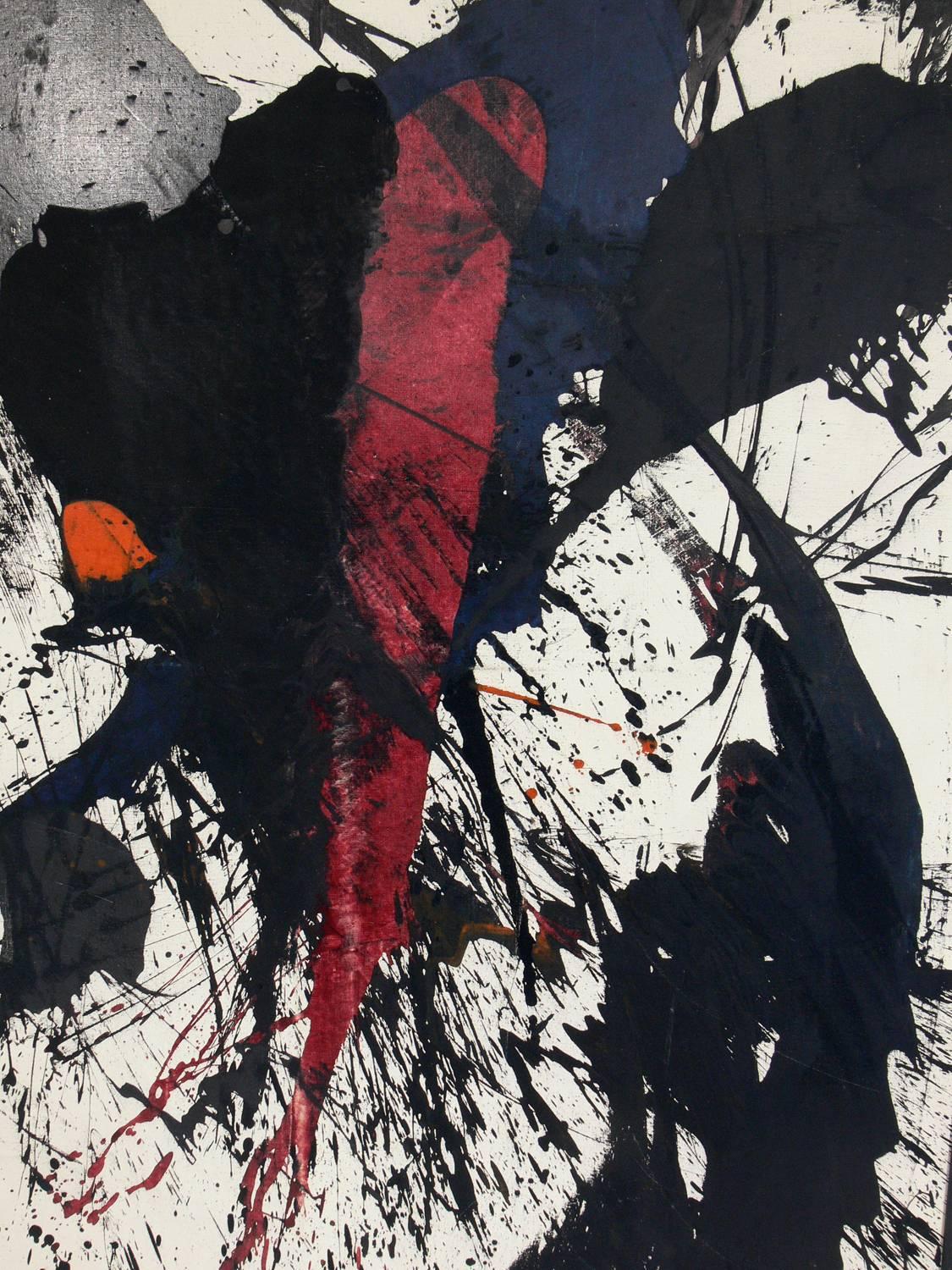 Mid-Century Modern Large-Scale Abstract Painting by Yves Jean Corbassiere, 1961