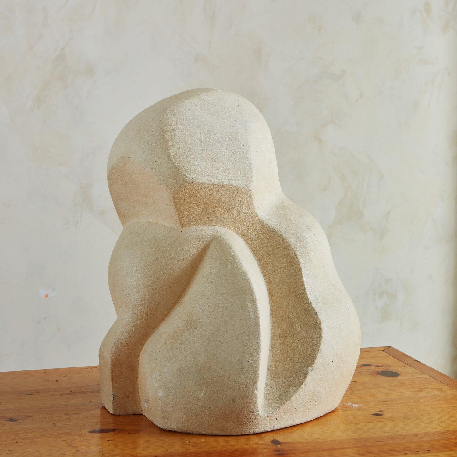 French Large Scale Abstract Plaster Sculpture, France, 1970s