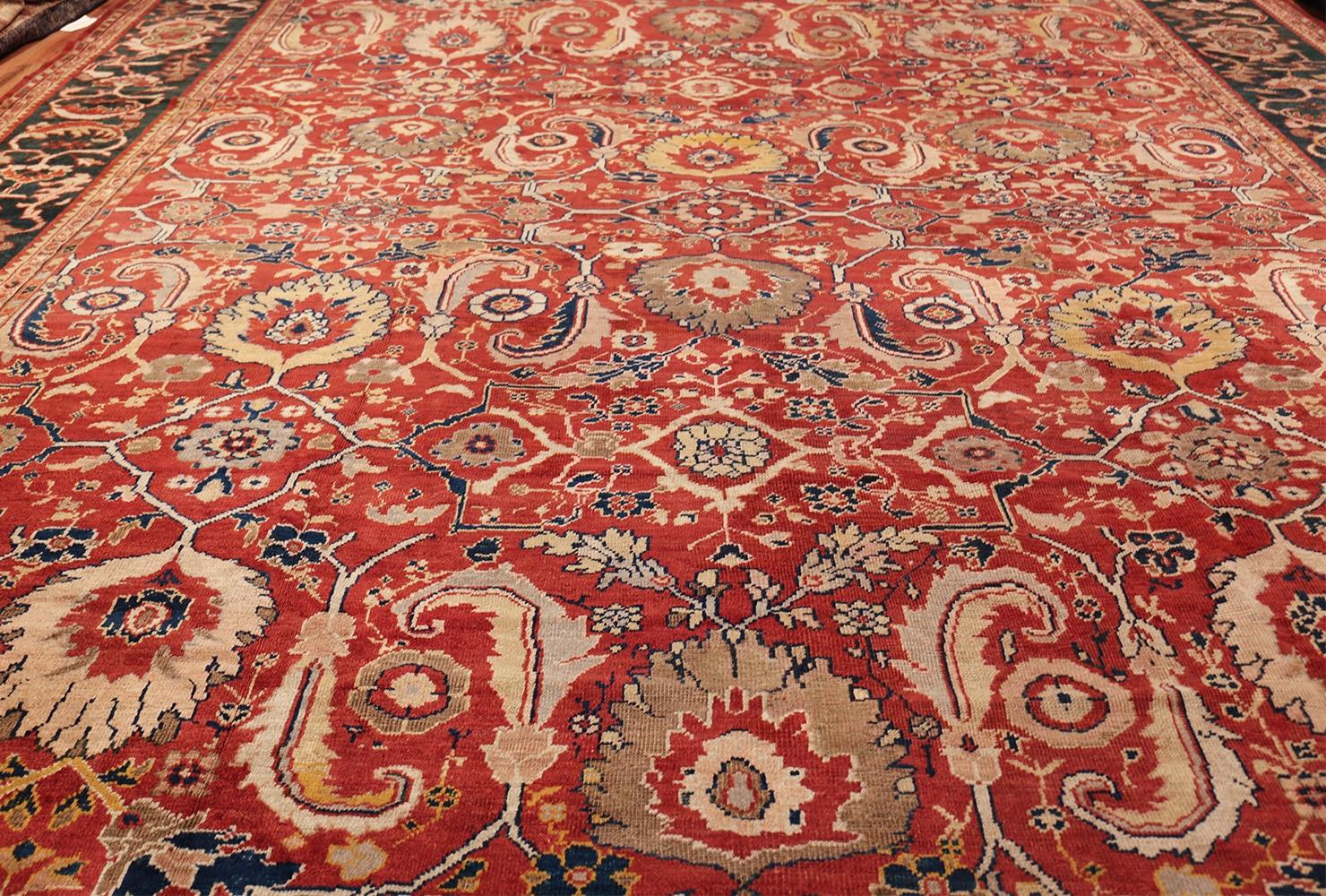 Large Scale With An All Over Design Antique Persian Sultanabad Rug, Country of Origin / Rug Type: Antique Persian Rug, Date: Antique Rug Circa 1900. Size: 13 ft 7 in x 17 ft (4.14 m x 5.18 m)

