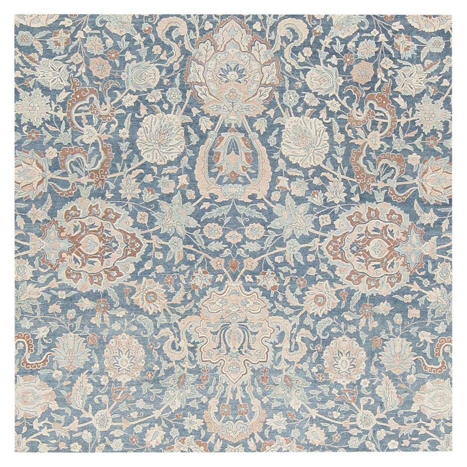 Large Scale All-Over Design Light Blue Persian Kerman Carpet