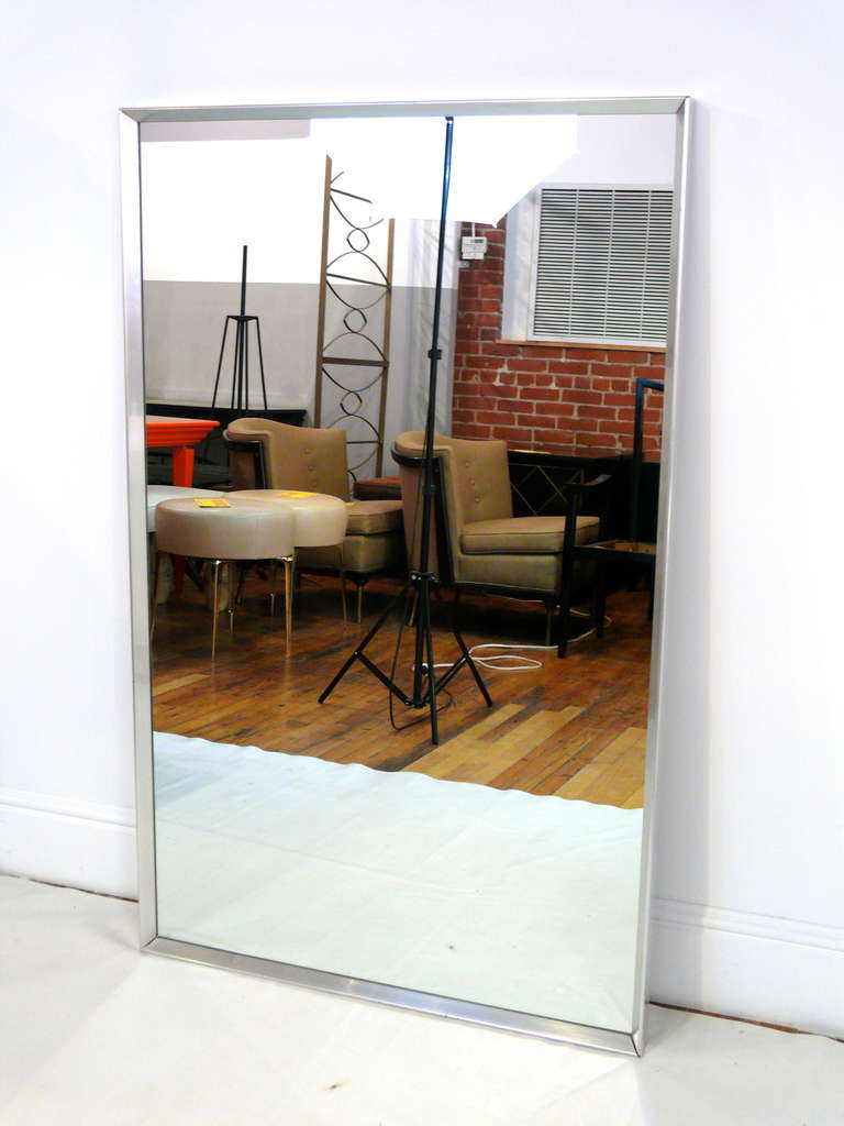 Mid-Century Modern Large Scale Aluminum Framed Mirror