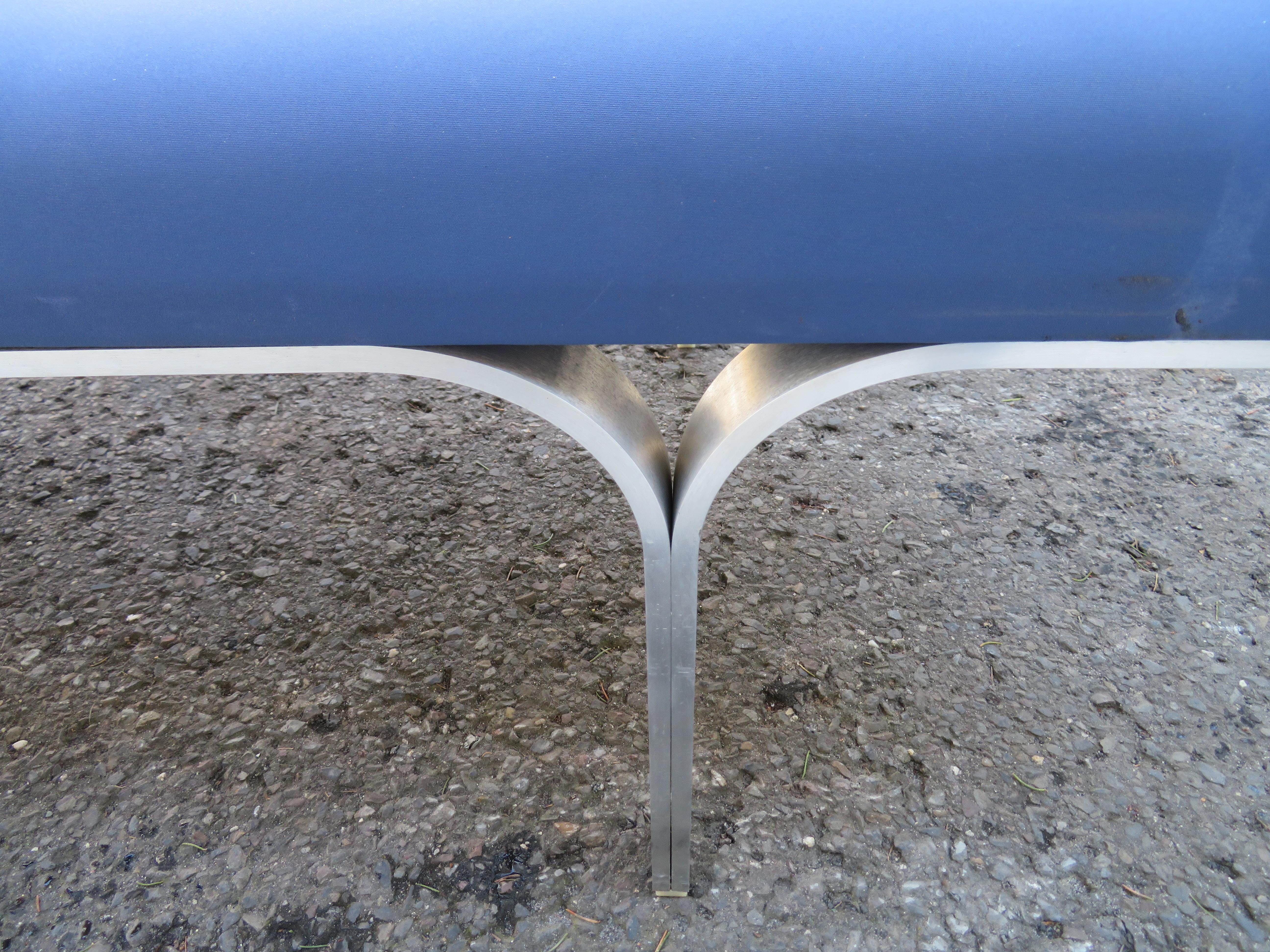 Large Scale Aluminum John Behringer Link Bench for J G Furniture, Midcentury 1