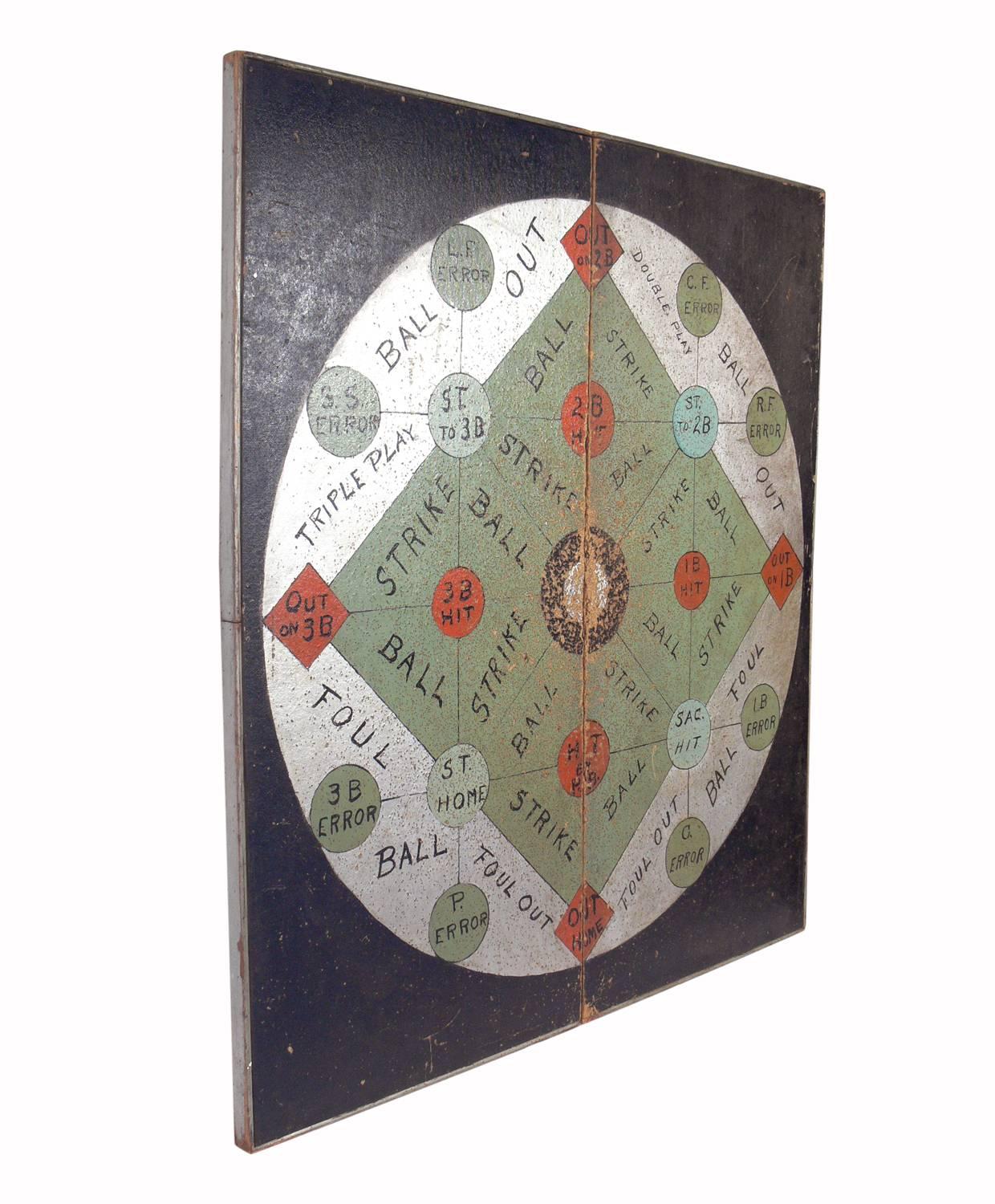 Tablero de juego de carnaval de arte popular americano a gran escala, muy gráfico Arte popular en venta