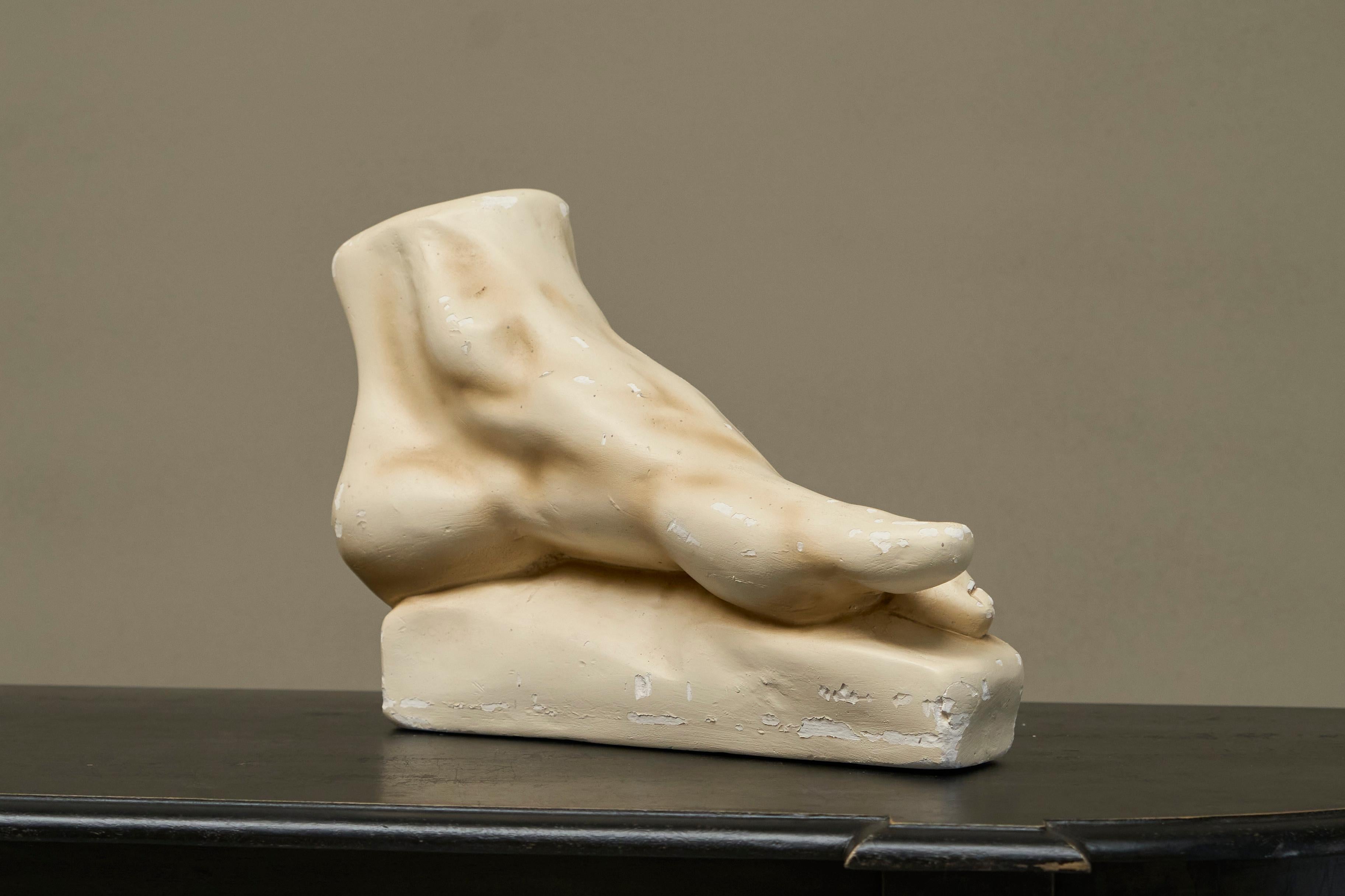 European Large Scale Anatomical Study of a Foot in Plaster 1950s For Sale