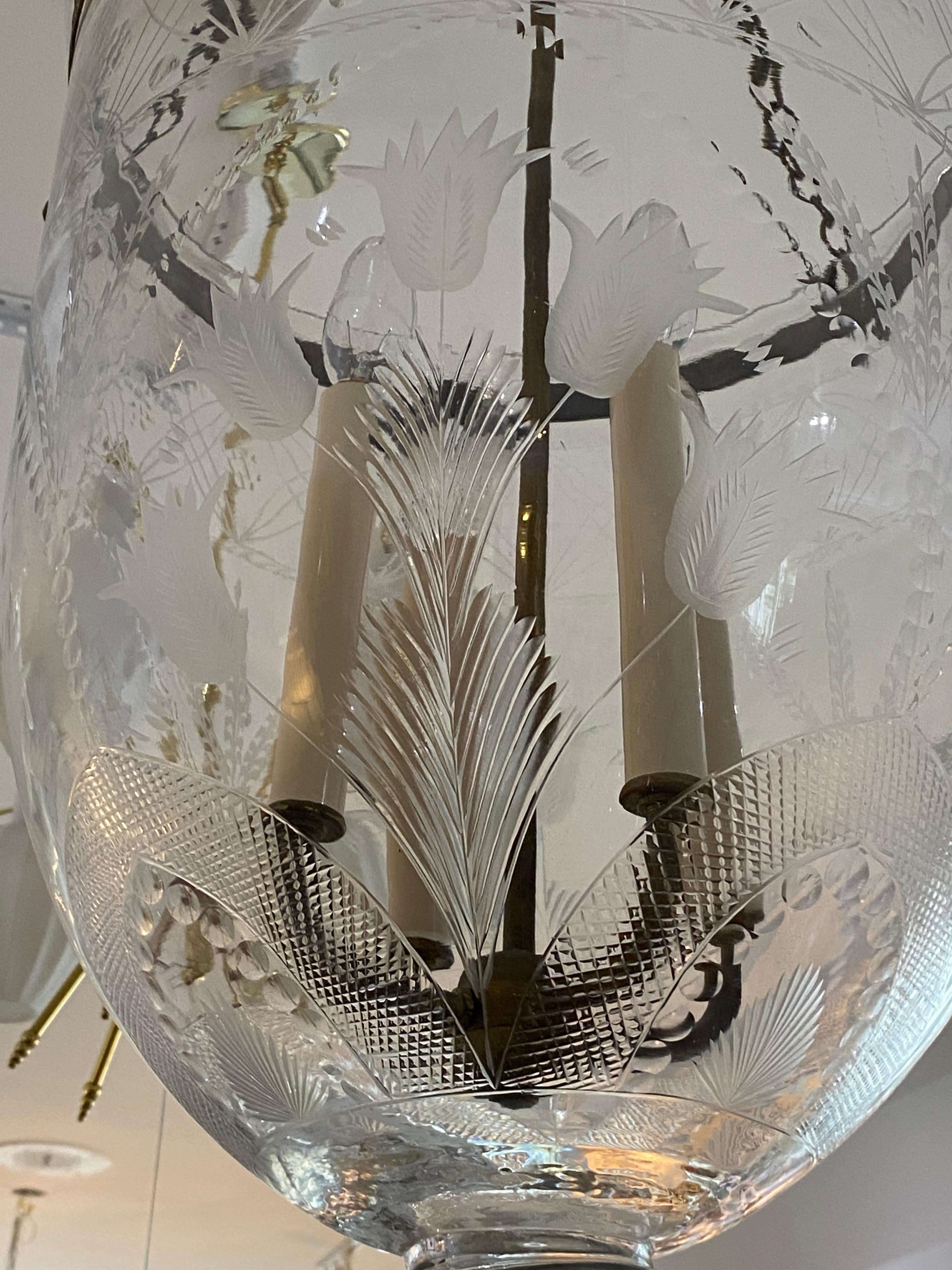 Glass Large Scale Anglo-Indian Hundai Bell Jar Lantern