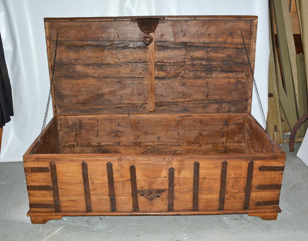 Large Scale Anglo-Indian Trunk Coffee Table In Good Condition In Sheffield, MA