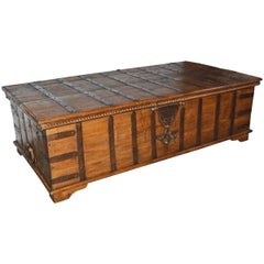 Antique Large Scale Anglo-Indian Trunk Coffee Table