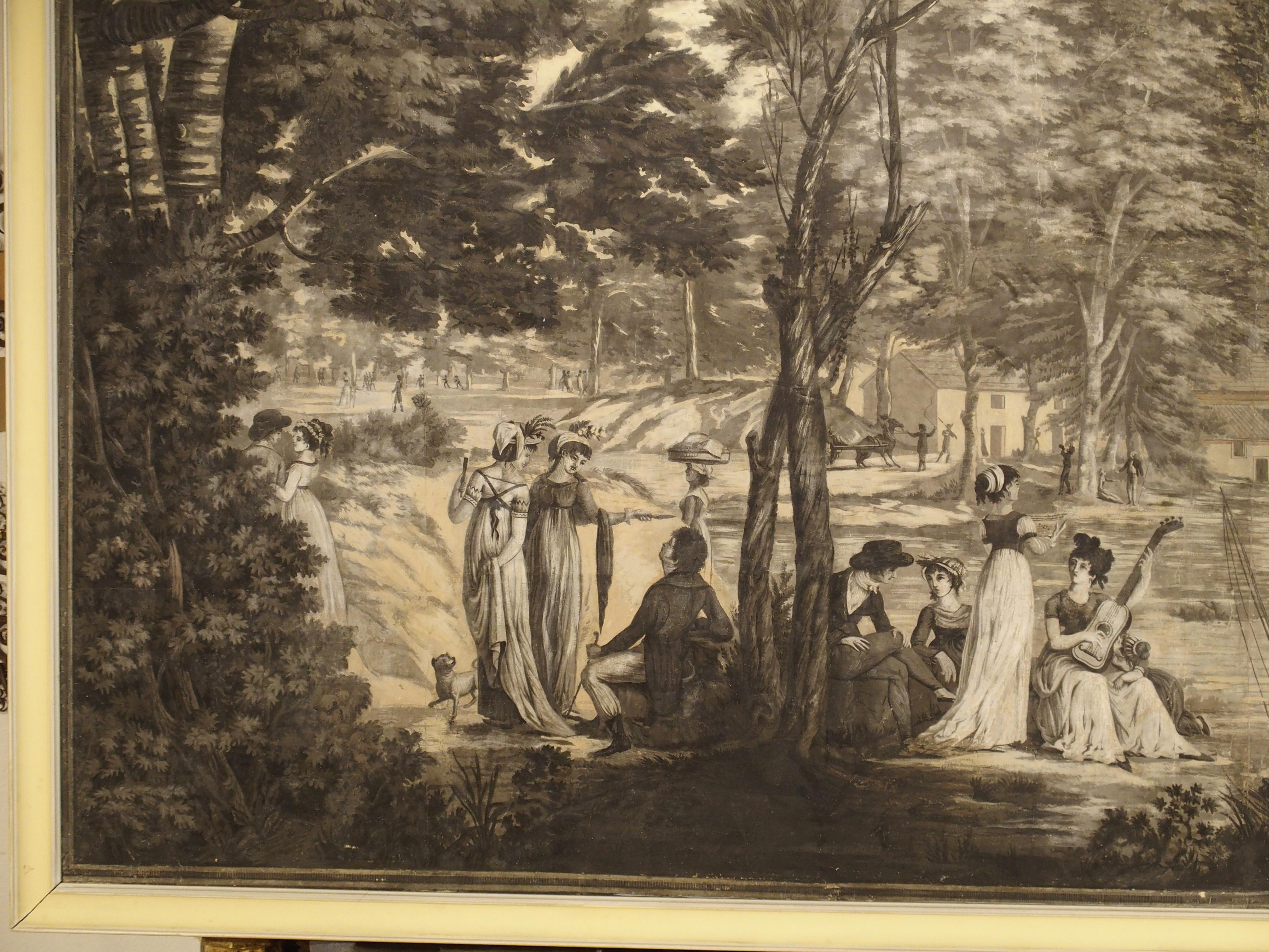 Large Scale Antique Panoramic Park Scene by Joseph Dufour, circa 1805 7