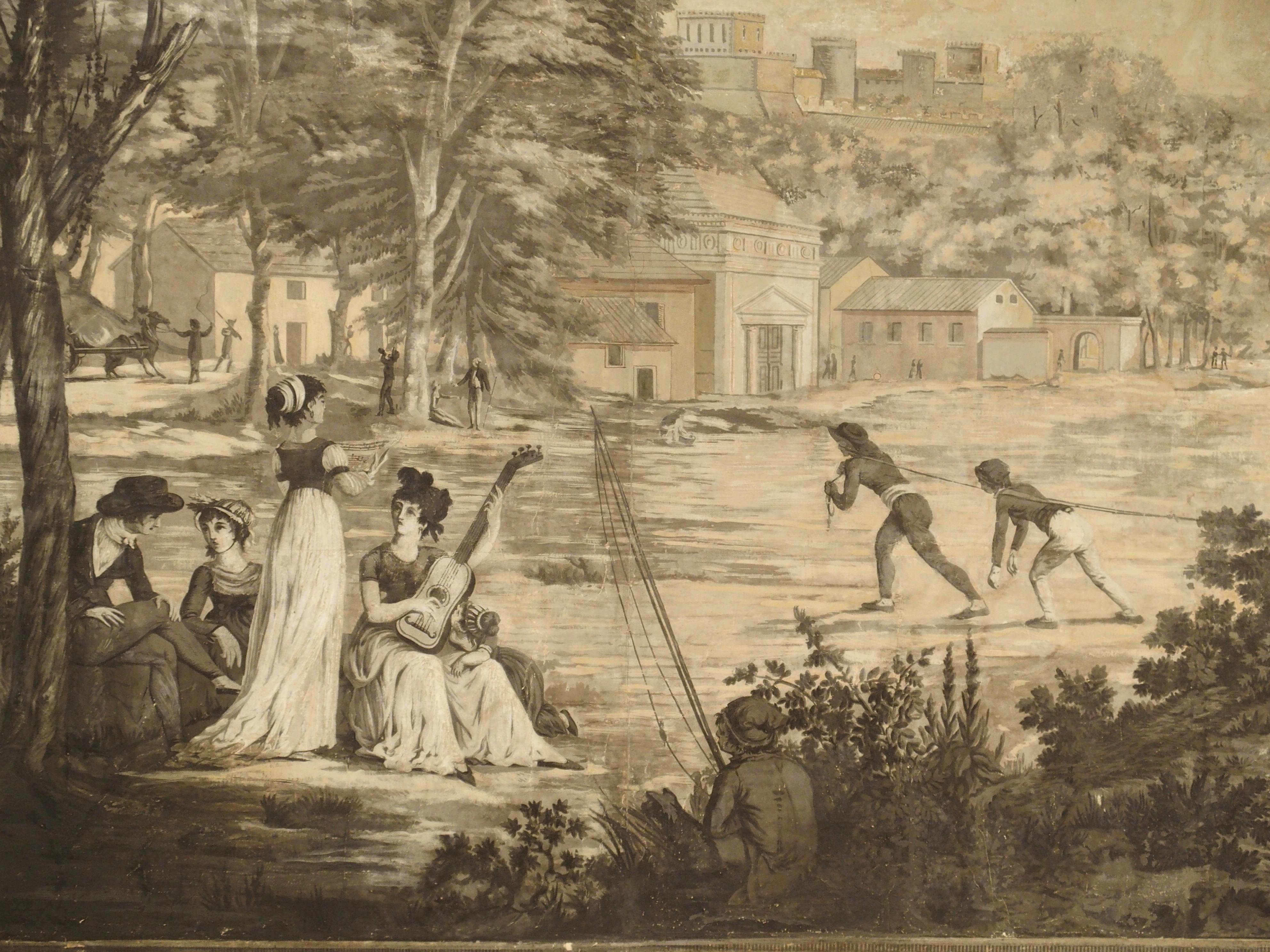 Large Scale Antique Panoramic Park Scene by Joseph Dufour, circa 1805 9