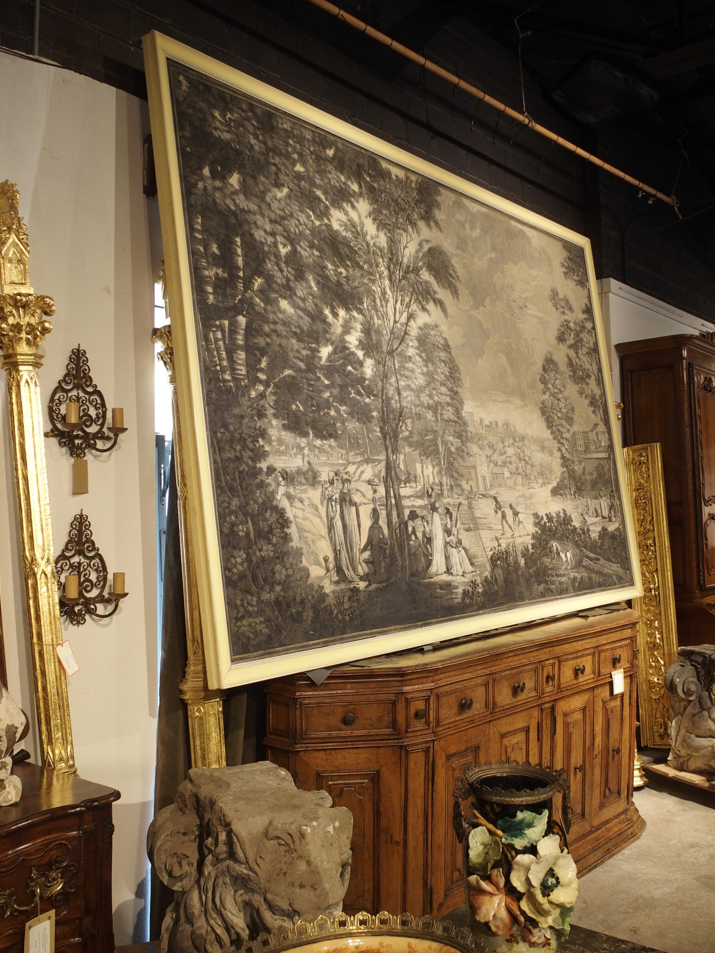 19th Century Large Scale Antique Panoramic Park Scene by Joseph Dufour, circa 1805