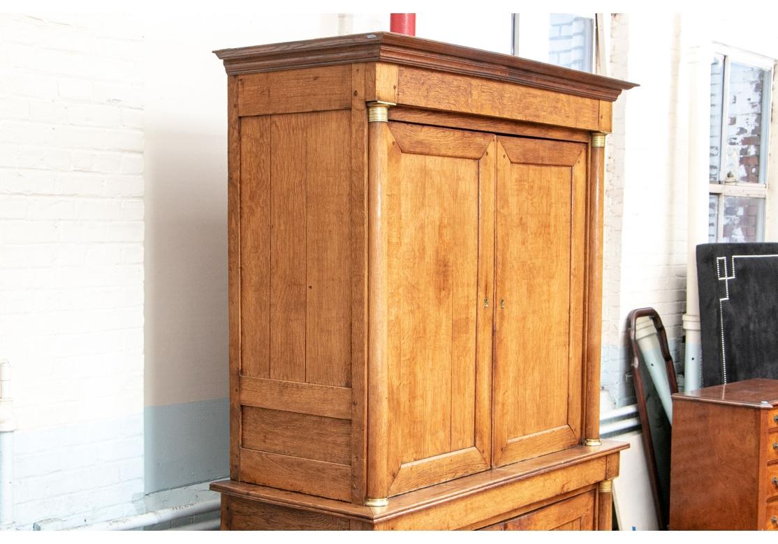 Large Scale Antique Louis Phillippe Burled Cabinet In Distressed Condition For Sale In Bridgeport, CT
