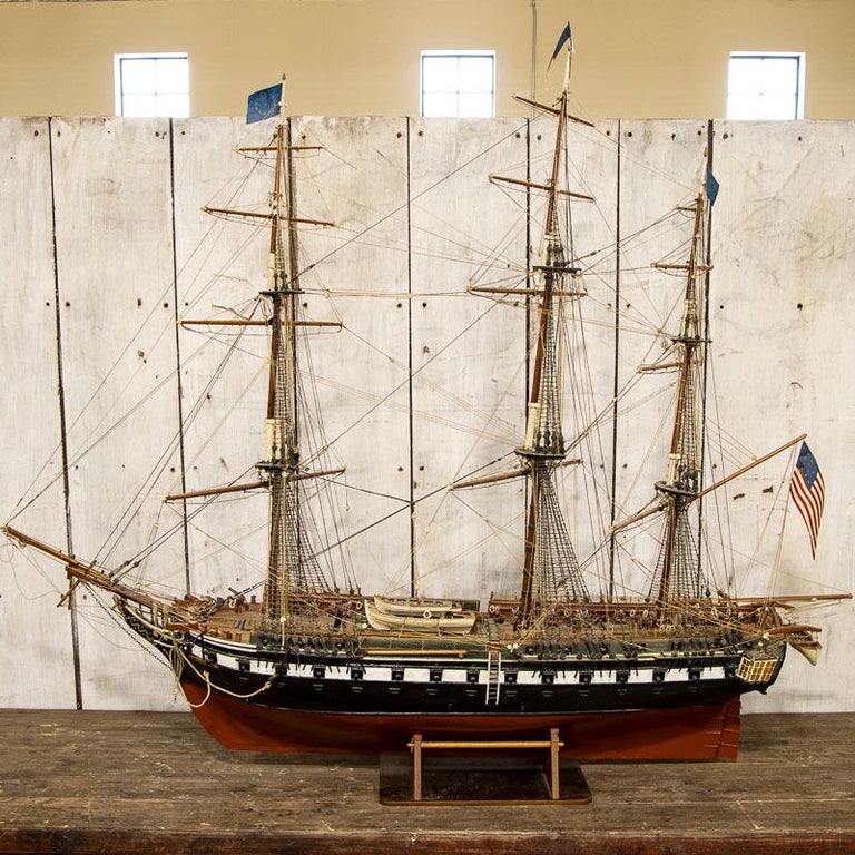 Large Scale Antique Model Ship Uss Constitution at 1stDibs