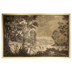 Large Scale Antique Panoramic Park Scene by Joseph Dufour, circa 1805