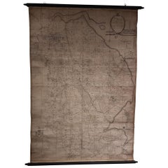 Large Scale Antique Scroll Map of Lincolnshire, England, Dated 1778