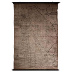 Large Scale Antique Scroll Map of Lincolnshire, England, Dated 1778