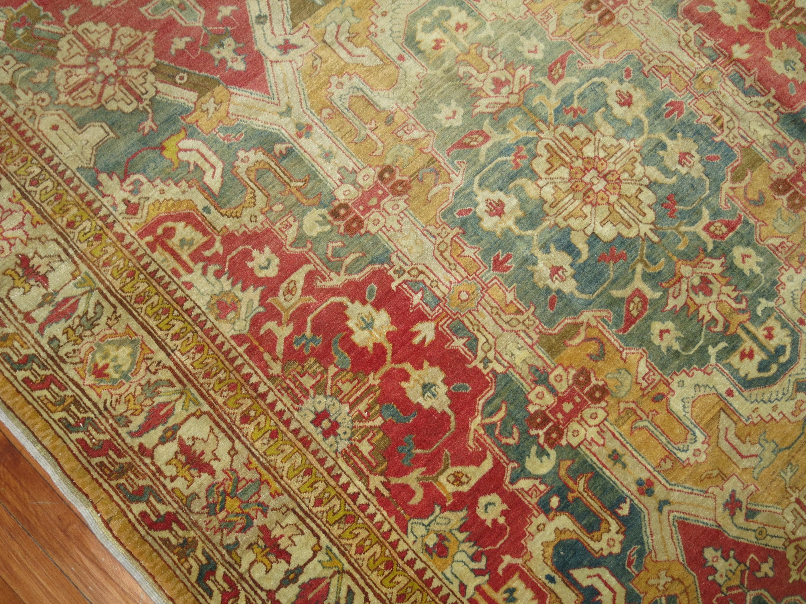 Hand-Knotted Large Scale Antique Turkish Sivas Foyer Rug For Sale