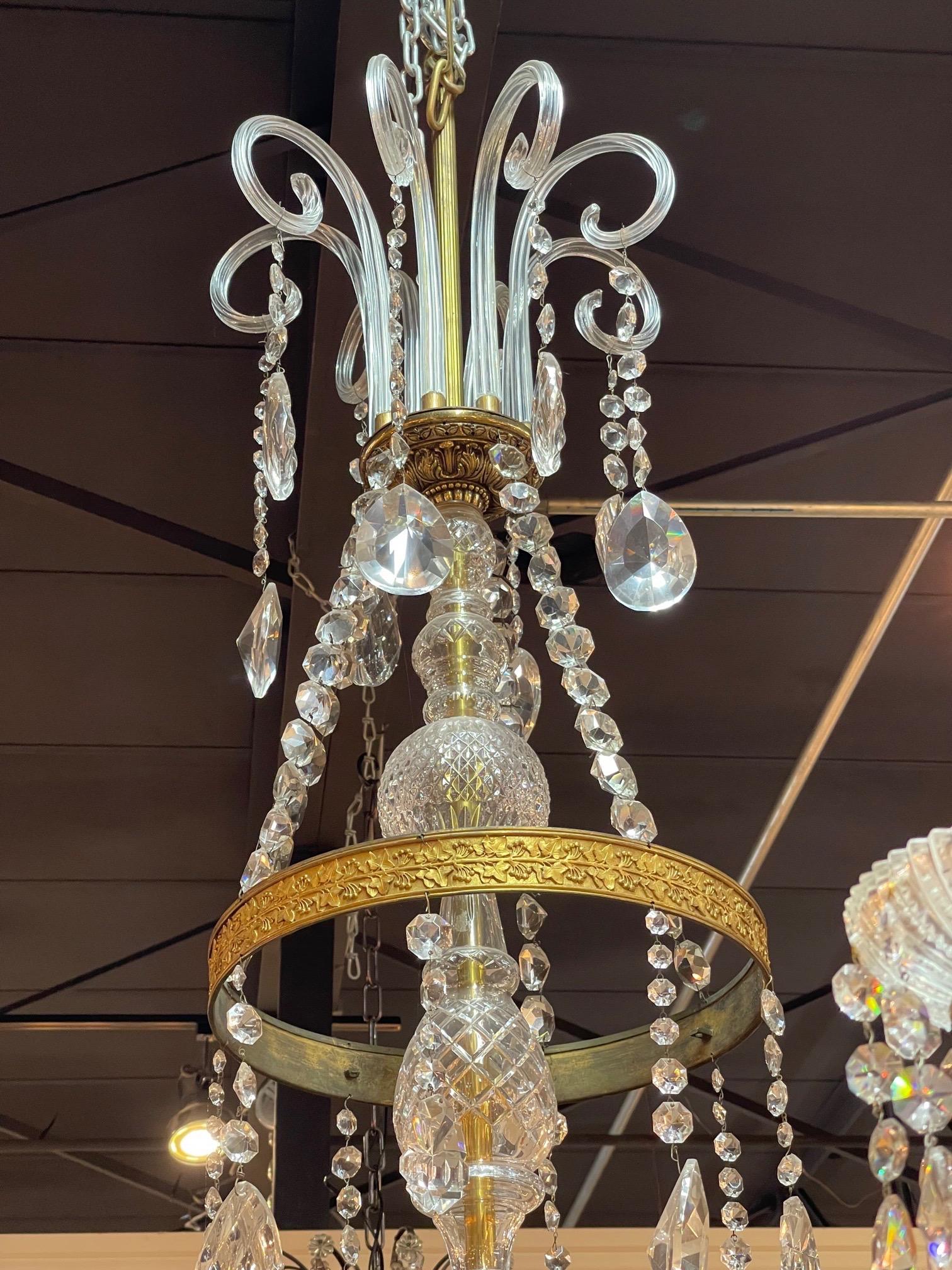 Large Scale Antique Waterford Crystal Chandelier In Good Condition In Dallas, TX