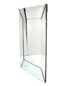 Large Scale Art Deco Mirror with Nickel Trim, circa 1930s