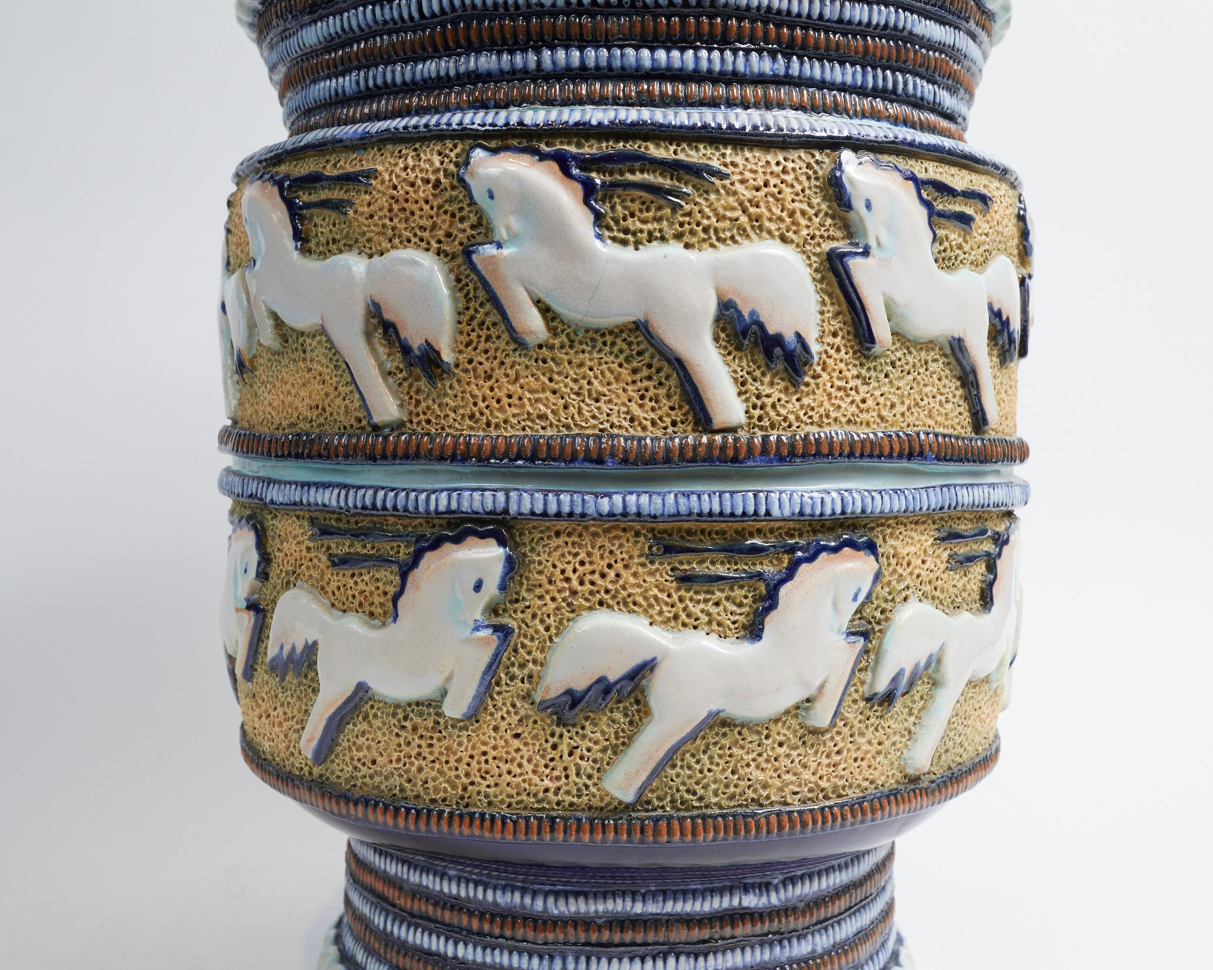 Keramikvase im Großformat aus der Art-Déco-Periode von Boch Freres Keramis (Art déco) im Angebot