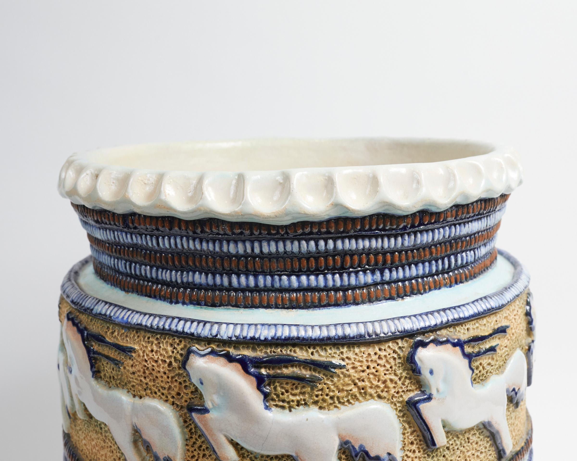 Keramikvase im Großformat aus der Art-Déco-Periode von Boch Freres Keramis (Belgisch) im Angebot