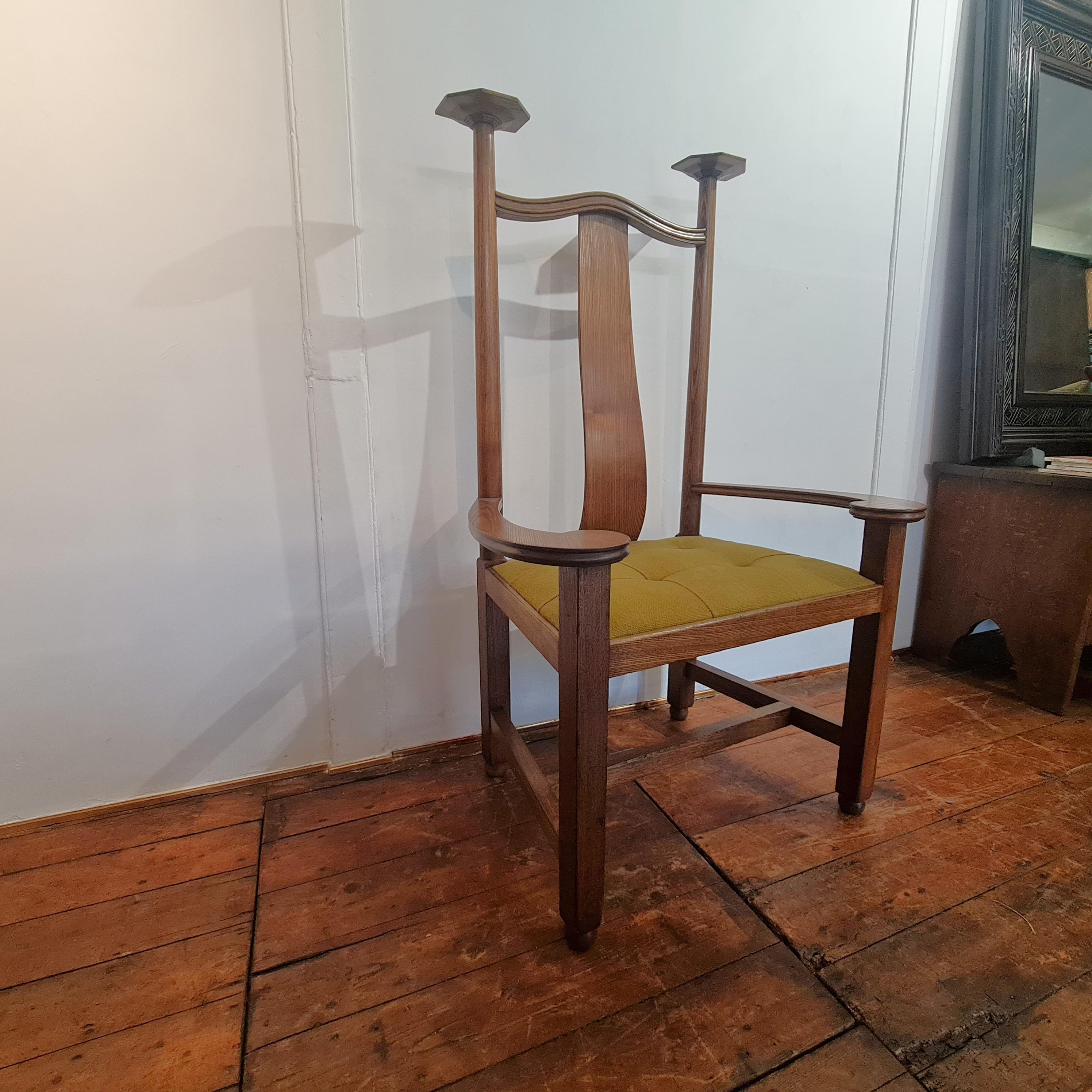 Arts and Crafts Large Scale Arts & Crafts oak Armchair For Sale