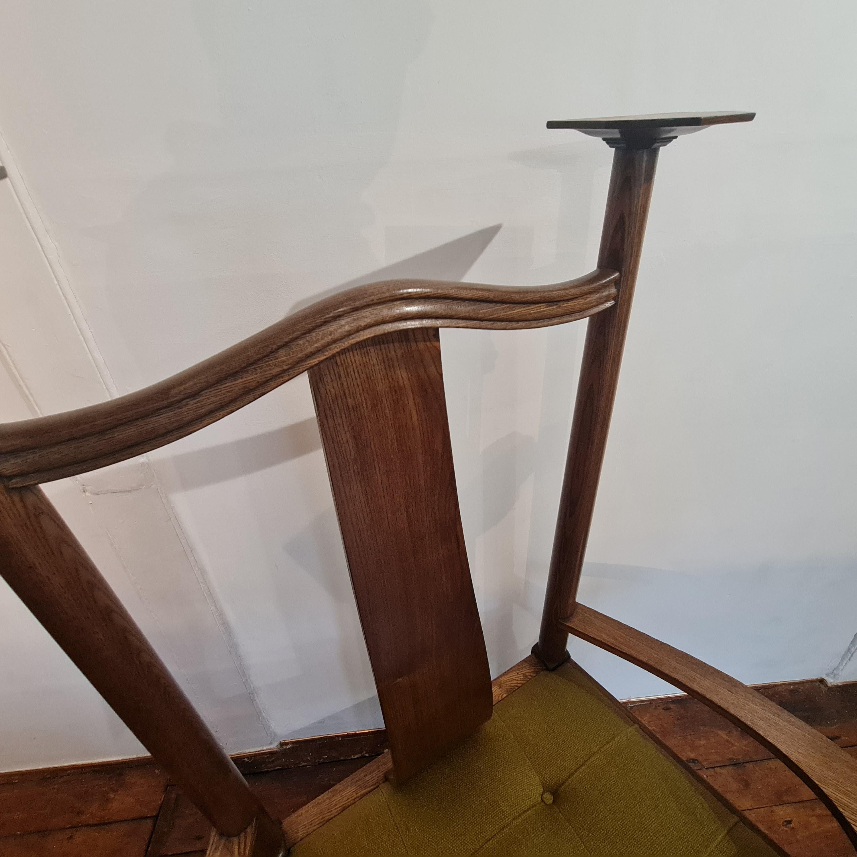 Hand-Crafted Large Scale Arts & Crafts oak Armchair For Sale