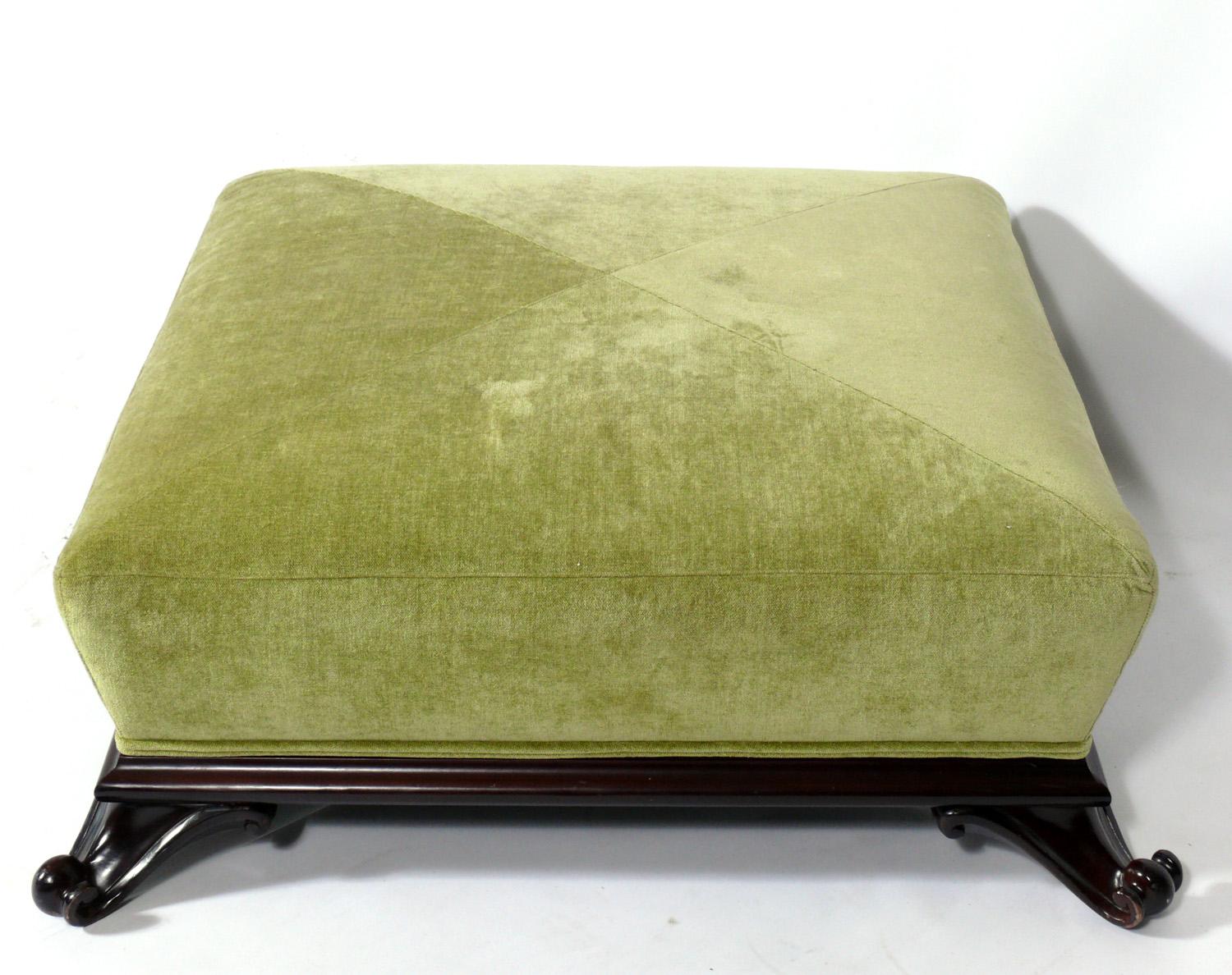 Regency Revival Large Scale Baker Ottoman