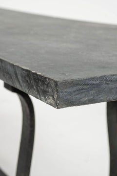 Large-Scale Belgian Bluestone Top Iron Console Table