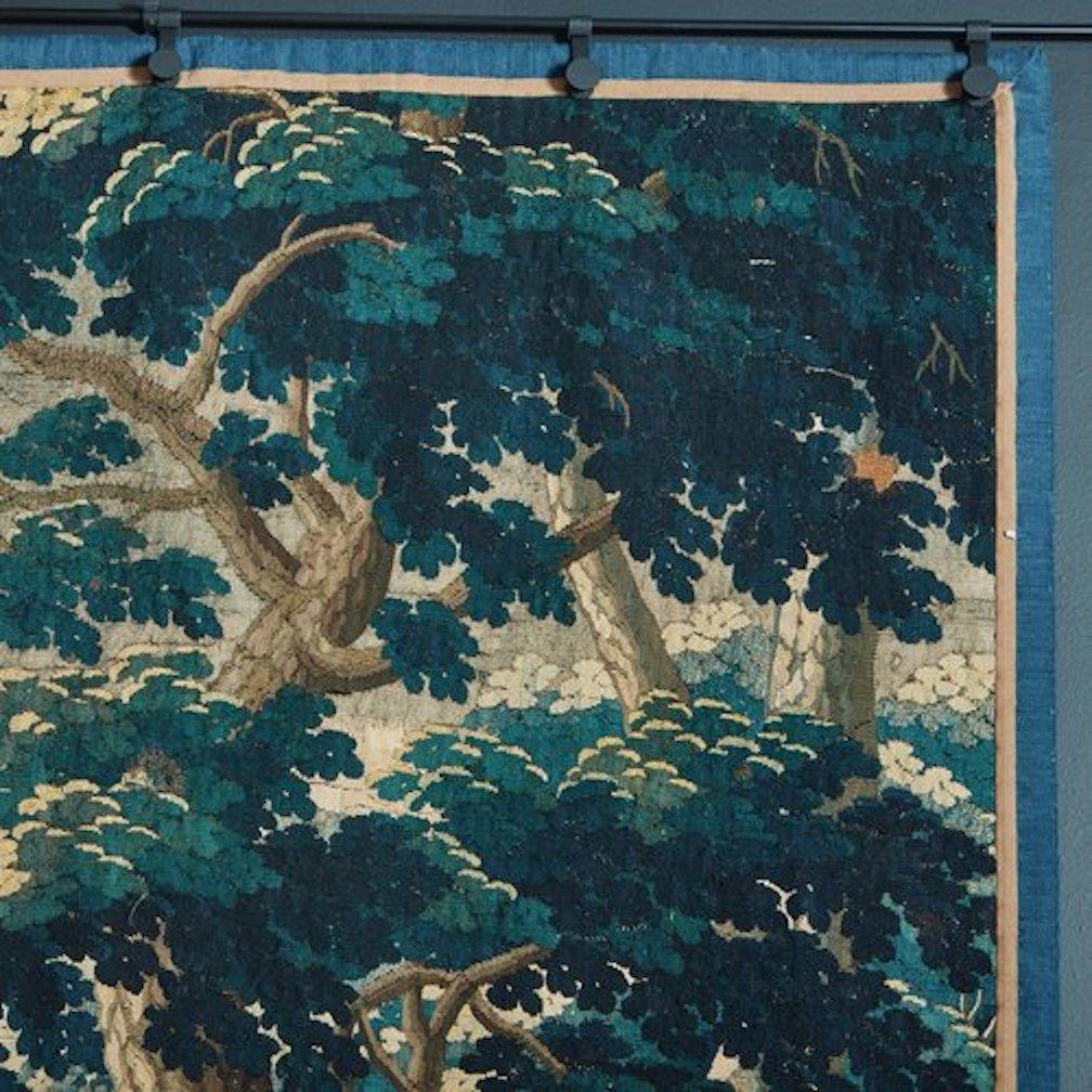 Textile Large Scale Belgian Verdant Tapestry, Early 20th Century