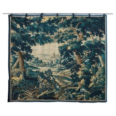 Vintage Large Scale Belgian Verdant Tapestry, Early 20th Century