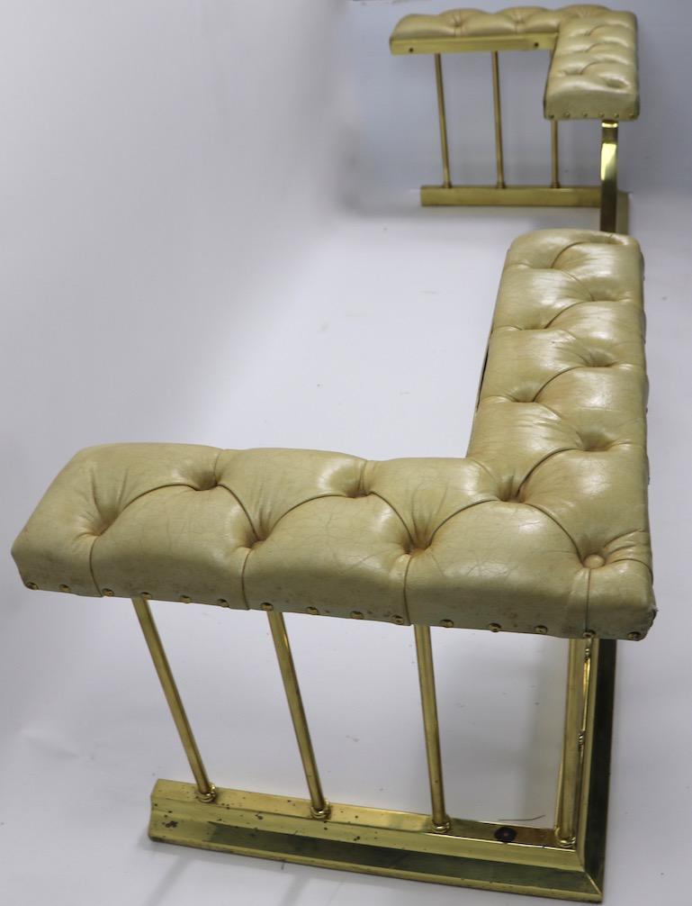 Large Scale Bench Club Fender in Brass and Leather 4