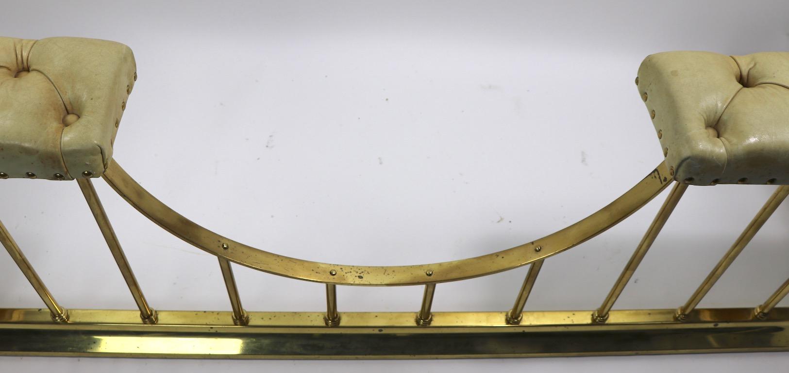 Large Scale Bench Club Fender in Brass and Leather 5