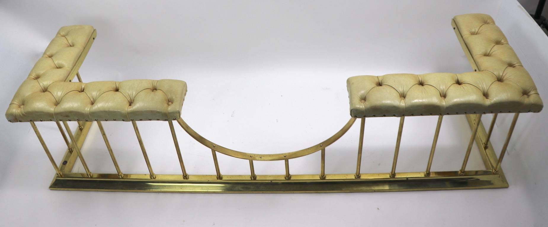 Large Scale Bench Club Fender in Brass and Leather 8