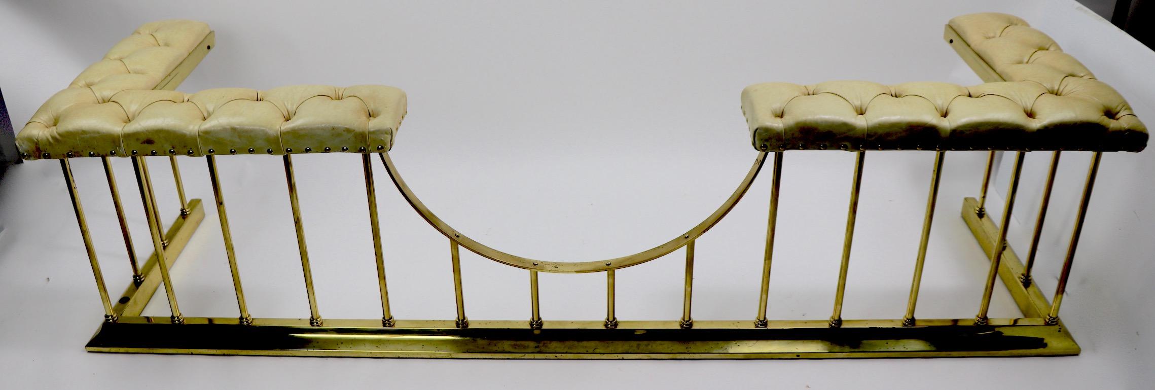American Classical Large Scale Bench Club Fender in Brass and Leather