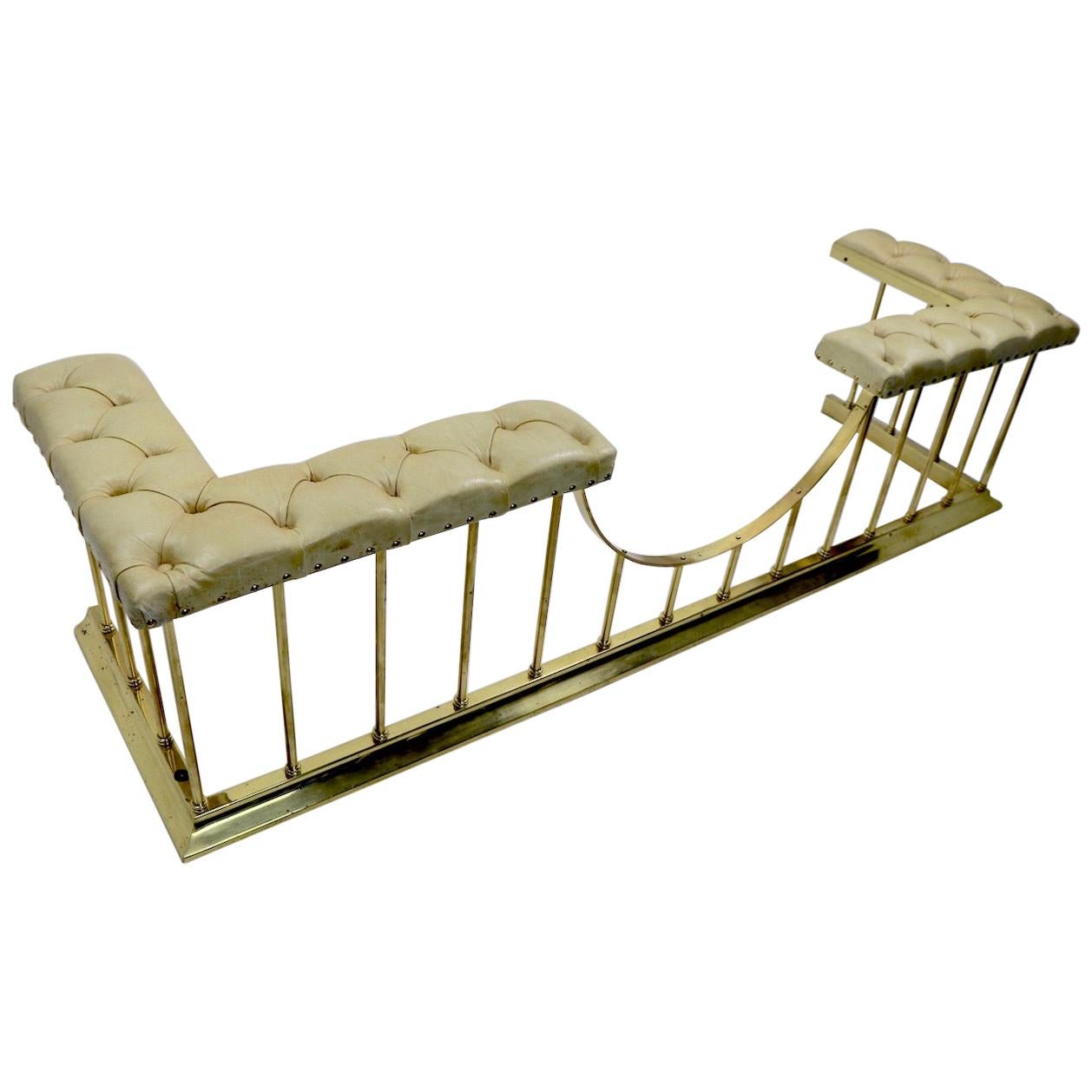 Large Scale Bench Club Fender in Brass and Leather