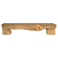 Large Scale Bench Reclaimed Elm with Architectural Block Legs