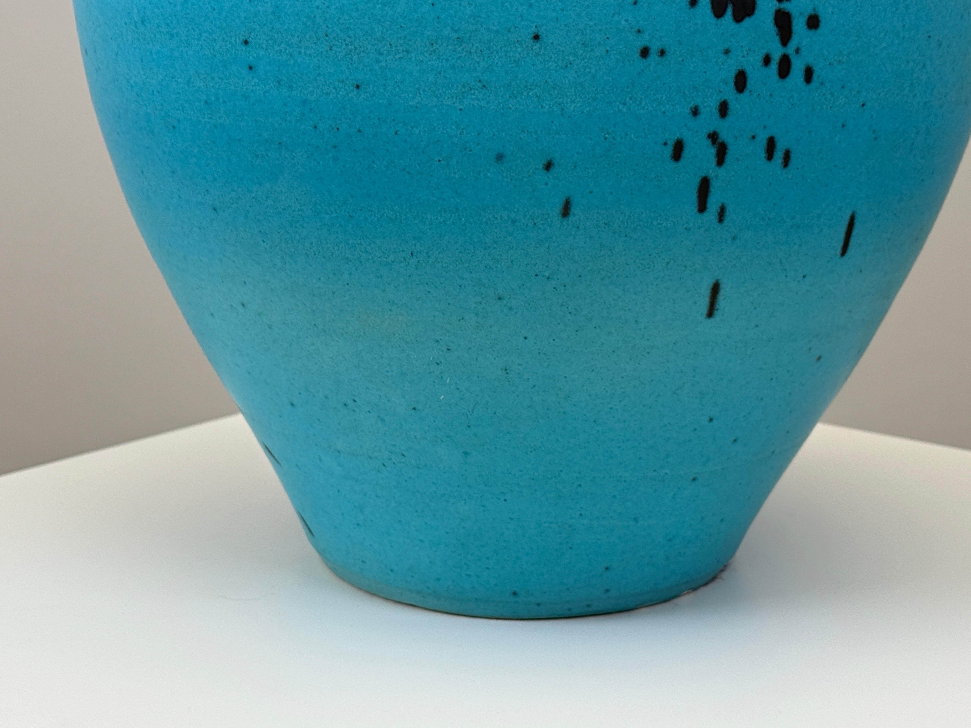 Large Scale Blue Glaze Table Lamp For Sale 9