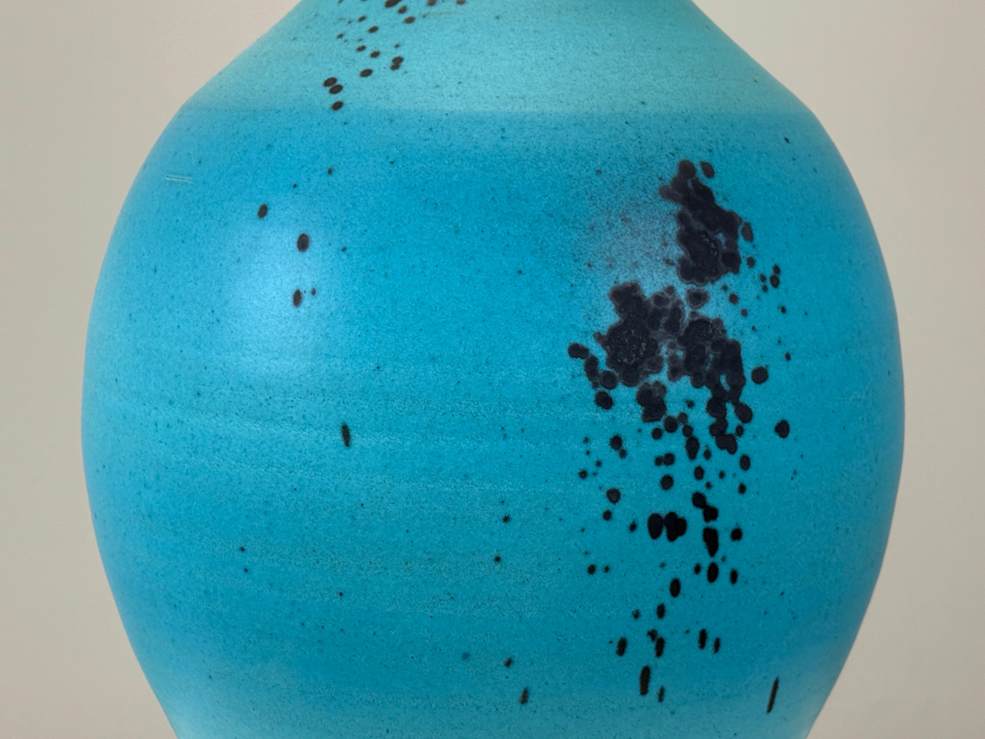 Large Scale Blue Glaze Table Lamp For Sale 10