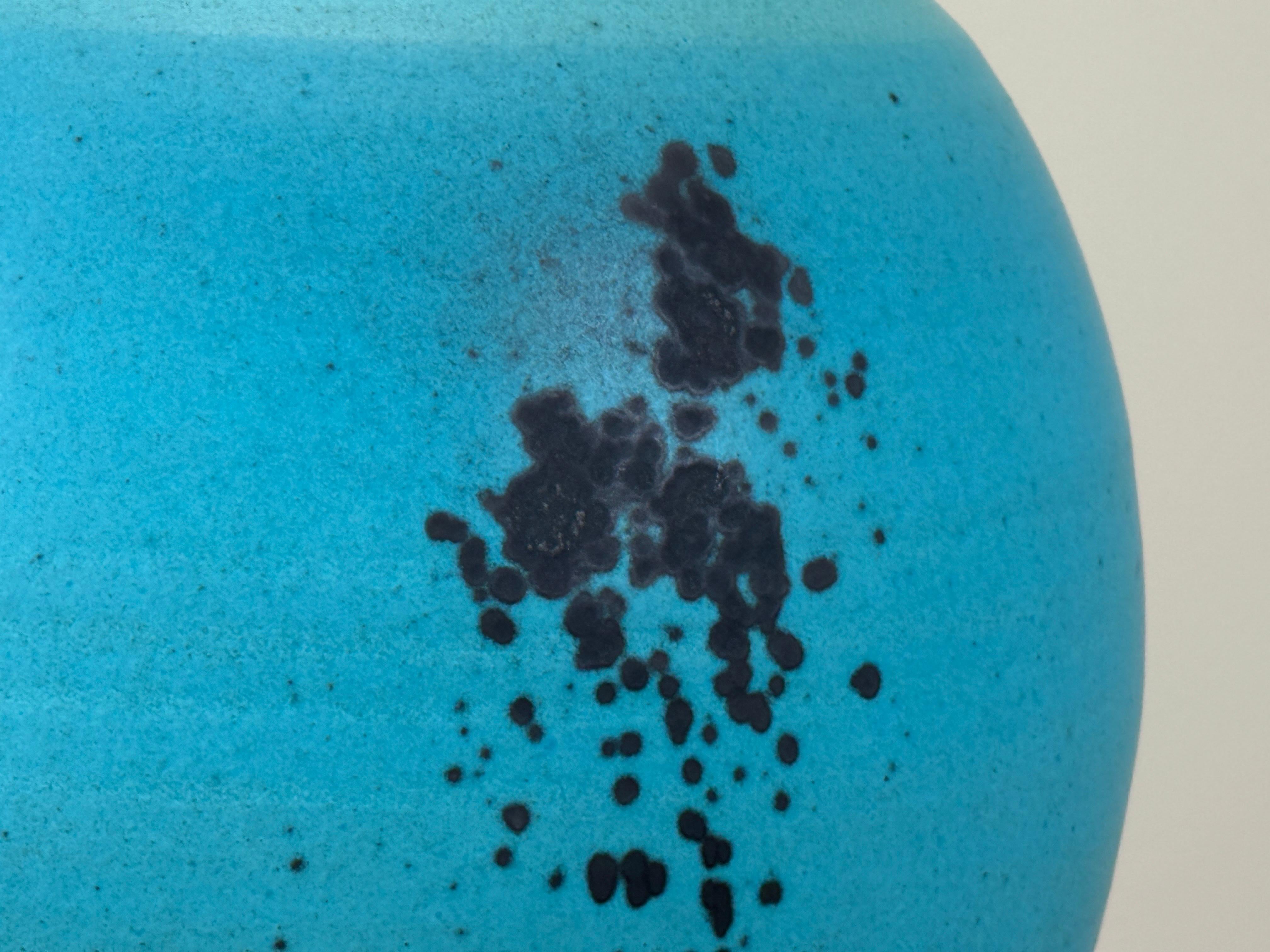 Large Scale Blue Glaze Table Lamp For Sale 4