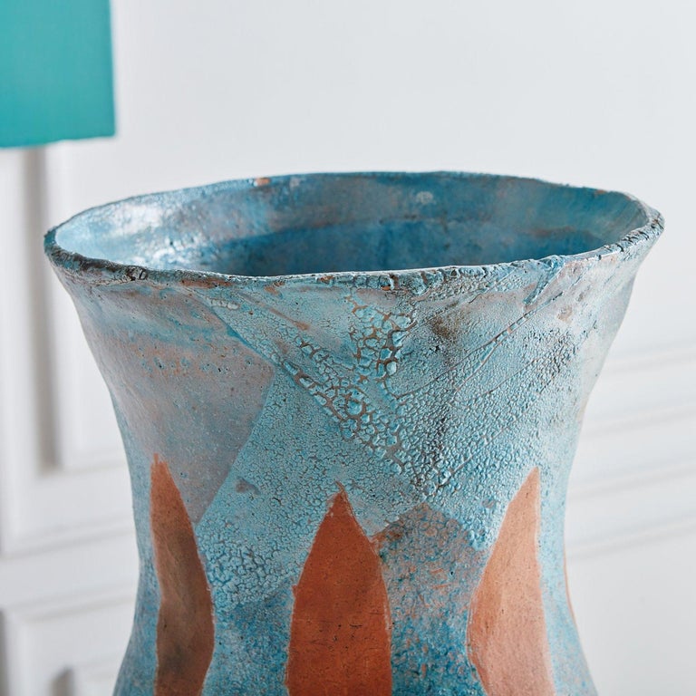 Large Scale Blue Terracotta Vase, France, 1960s  For Sale 4