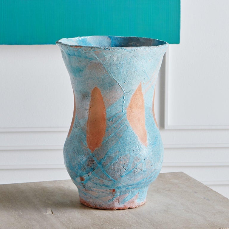 Large Scale Blue Terracotta Vase, France, 1960s For Sale at 1stDibs