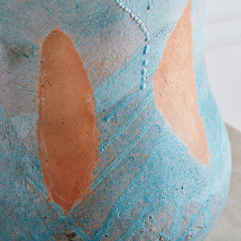Large Scale Blue Terracotta Vase, France, 1960s  For Sale 2