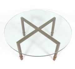 Large Scale Brass Mastercraft Coffee Table with Thick Original Glass