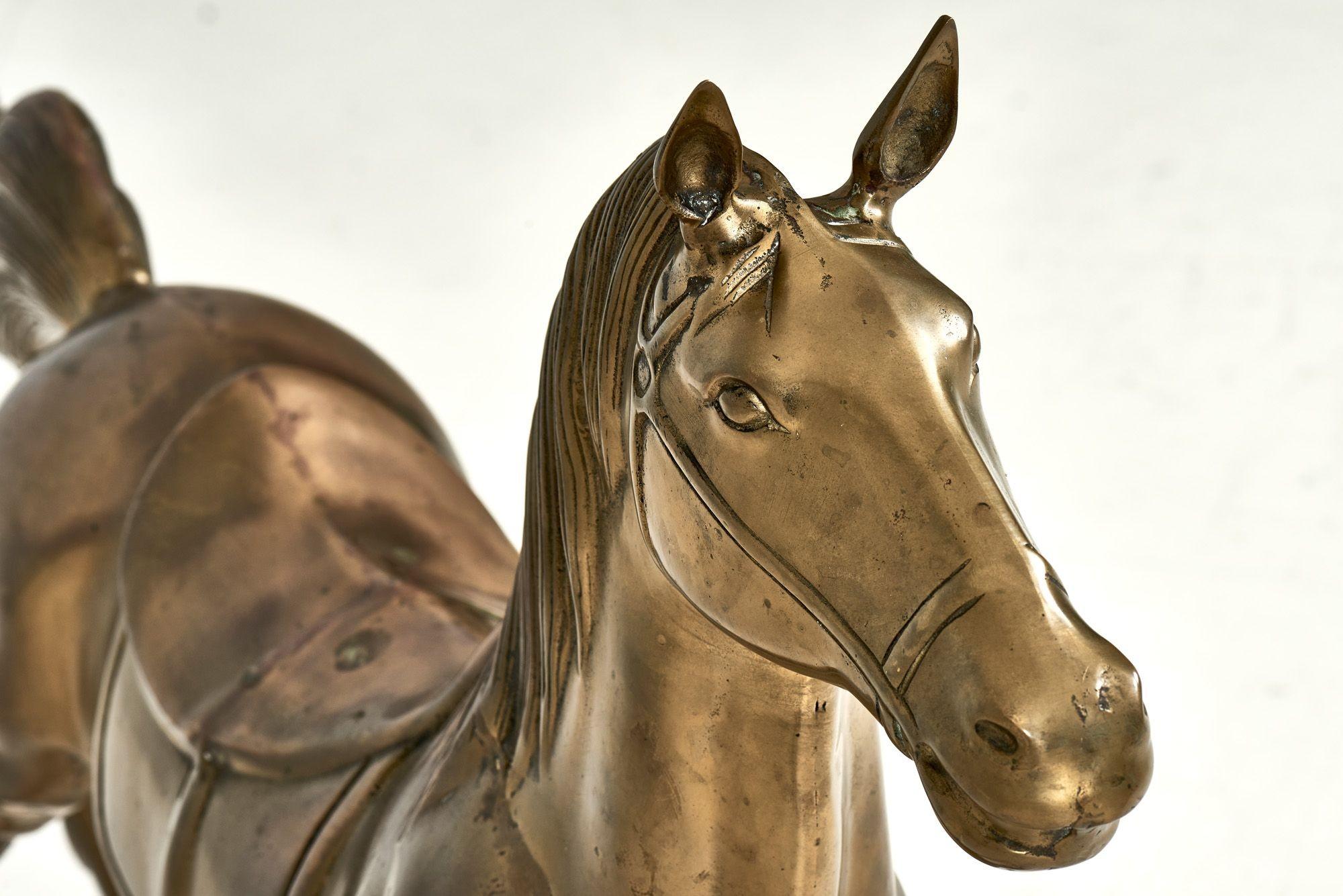 Mid-20th Century Large Scale Brass Rocking Horse, 1960
